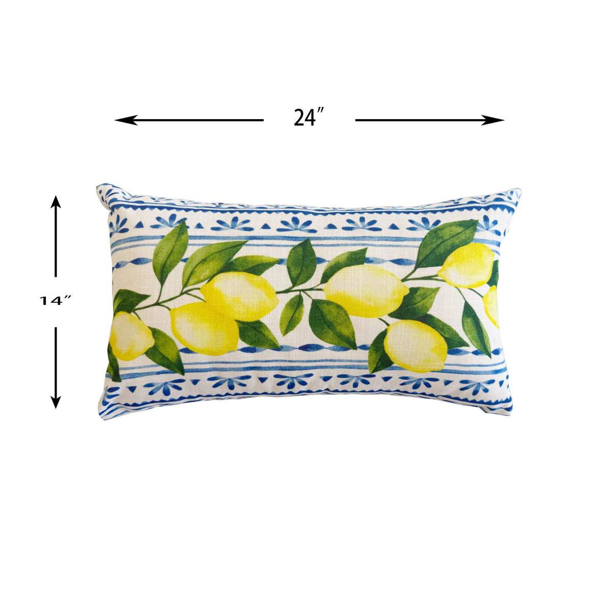 Summer Fresh Lemon Lumbar Outdoor Pillows - Multi