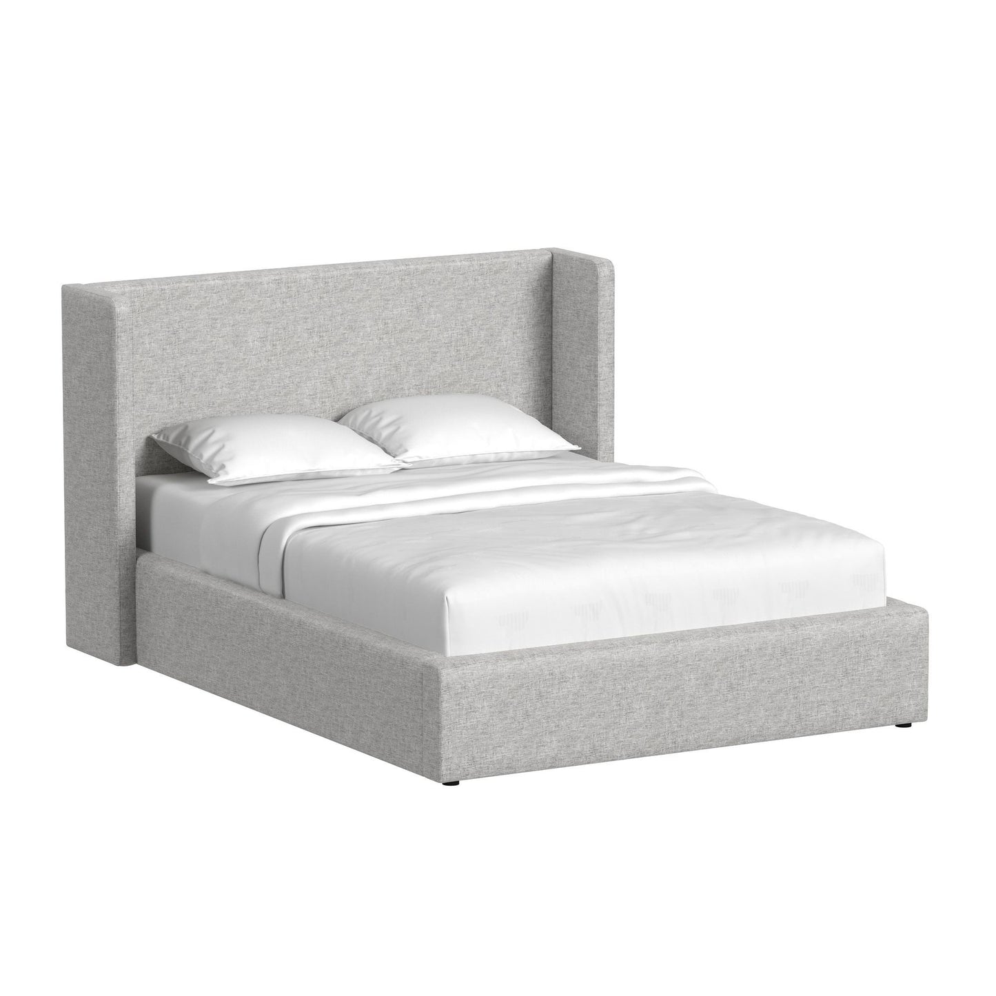 Angeline - Queen Upholstered Footboard, Siderails With 13 Slats - Gray
