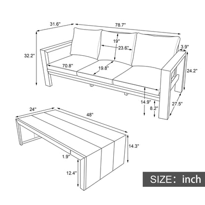 4 Piece Patio Sofa Set