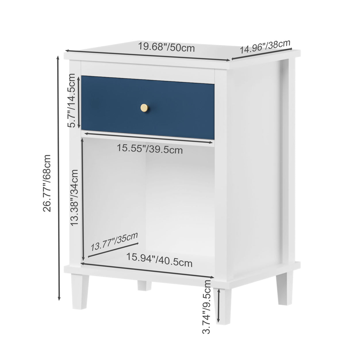 Nightstand With 1 Drawer 1 Shelf