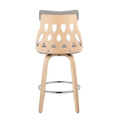 York - Mid-Century Modern Counter Stool - Gray