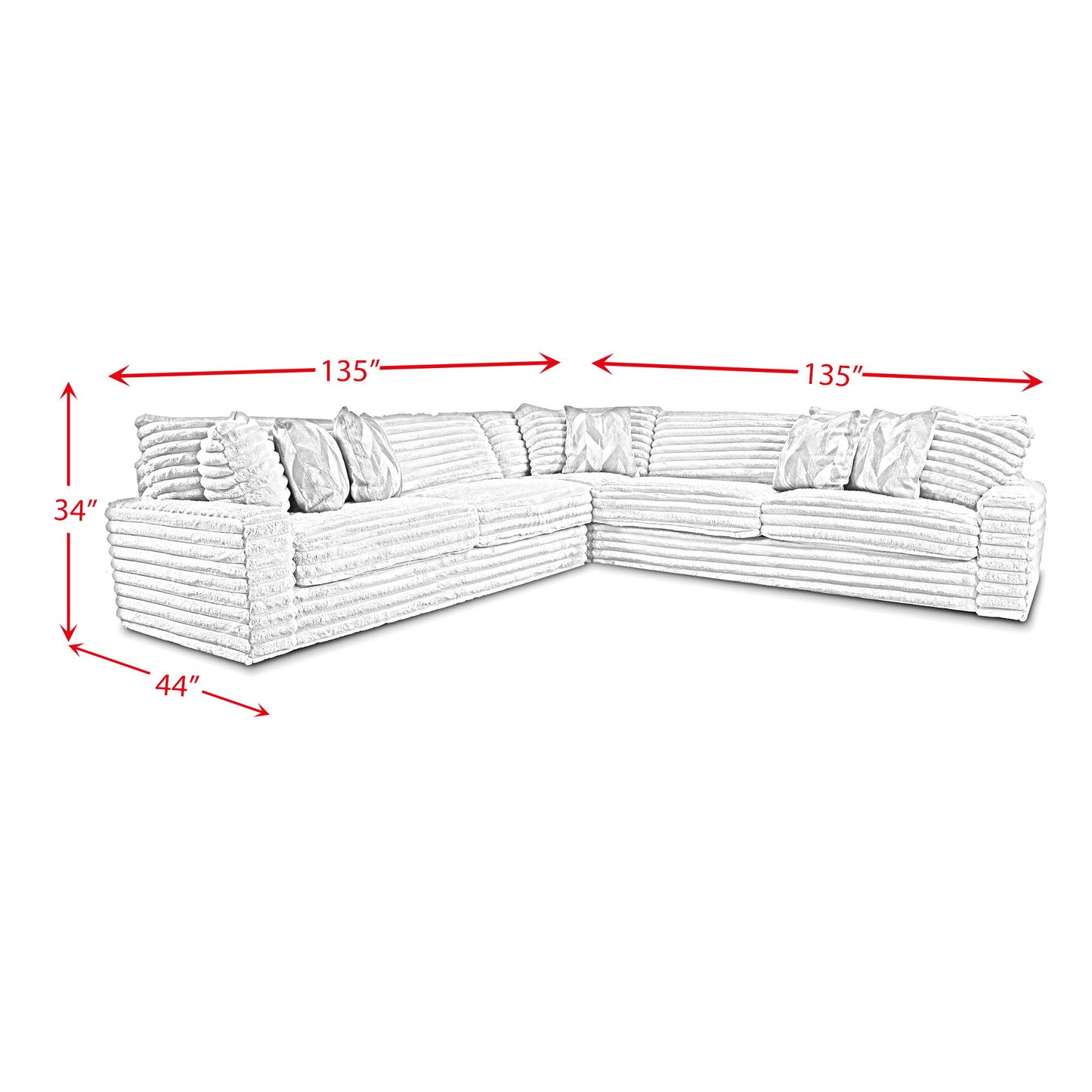 Serene - Sectional Corner With 2 Pillows - Hush Moonstruck