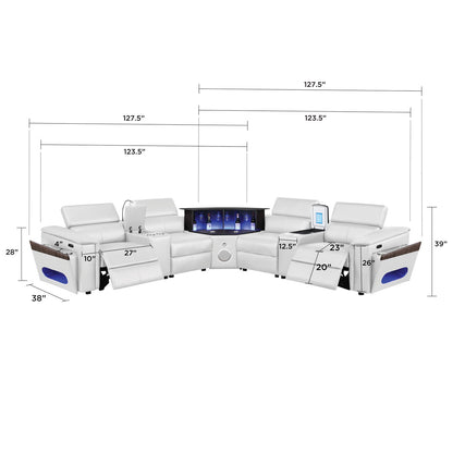 Nova - Sectional With Bluetooth Speaker, LED And Lifting Wine Cabinet