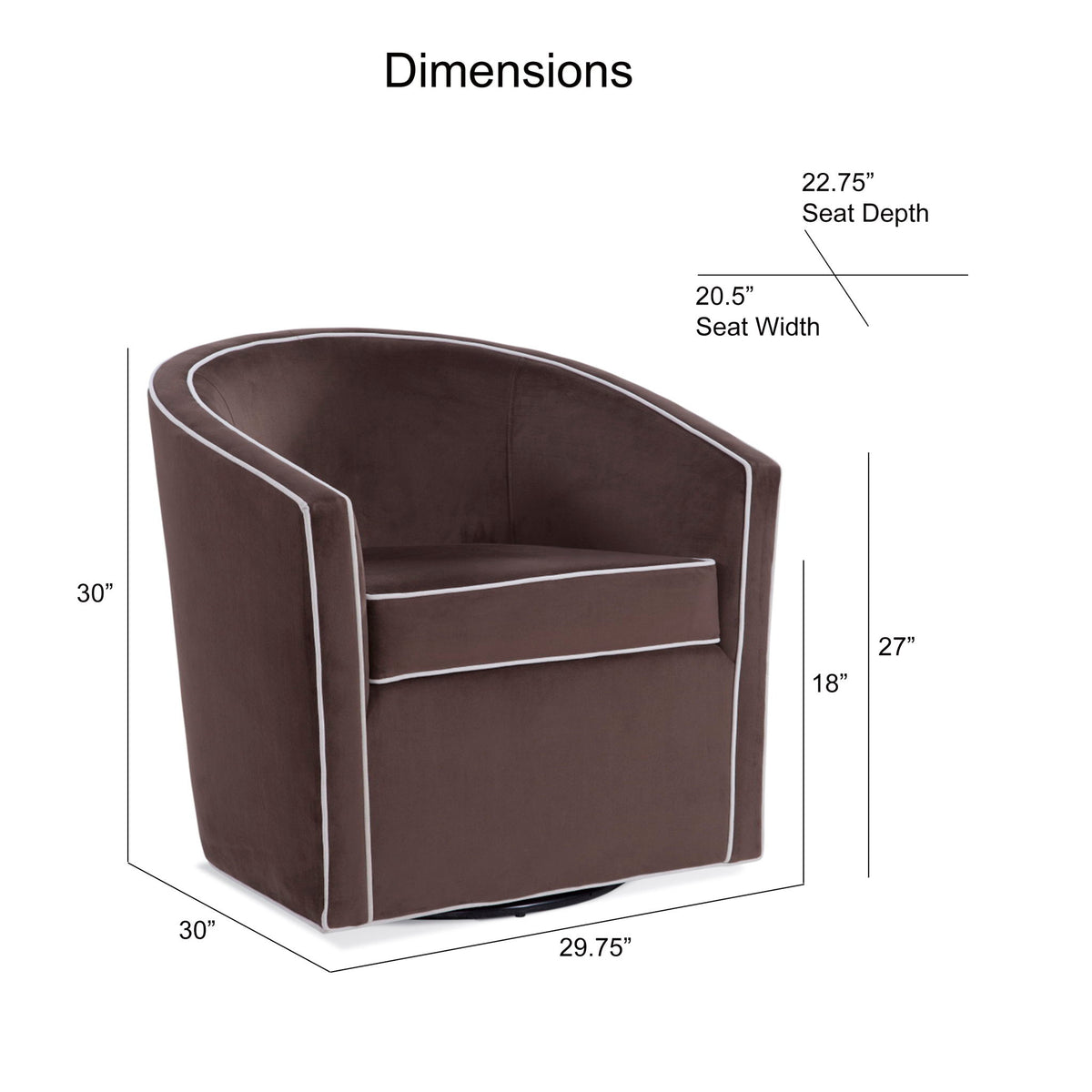 Kendall - Swivel Chair With Barrel Back Design