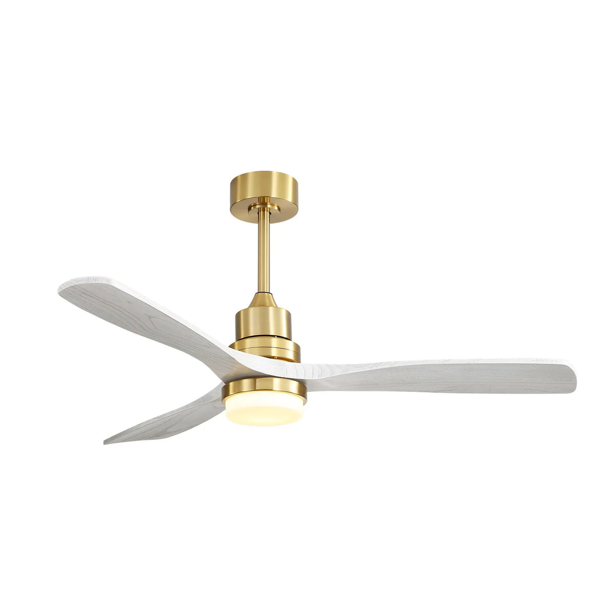 52" Reversible DC Motor Ceiling Fan With Dimmable LED Light, 3 Blades For Living Room,Patio - Gold
