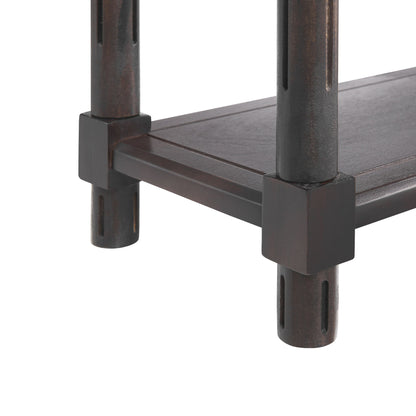 Narrow Side End Tables With Shelf (Set of 2)