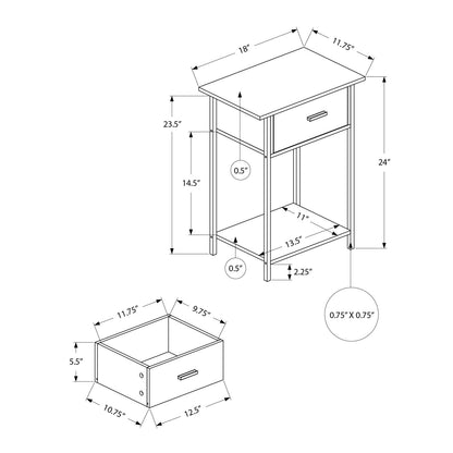 Contemporary 2 Tier Accent Table With Storage Drawer