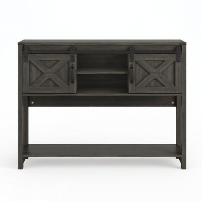 Farmhouse Entryway Table With Sliding Barn Door