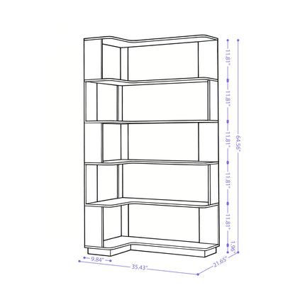 L-Shaped Corner Bookshelf