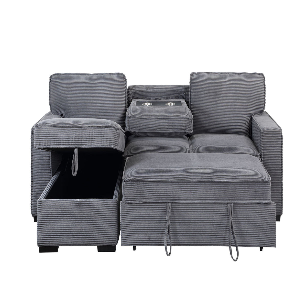 Territory - Pull Out Sofa Bed With Design - Dark Gray