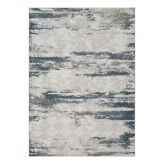 Geometrix - 5'3" X 7'3" Area Rug & Geometric 3D Effect - Ivory / Gray - Polyester