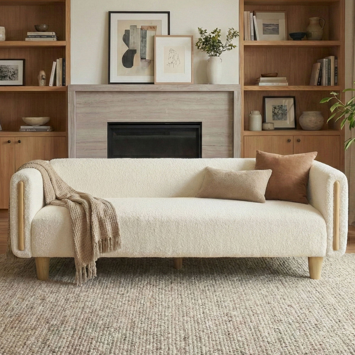 3 Seater Sofa With Armrests For Living Room