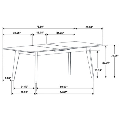 Bellingham - Dining Table With Self Storing Extension Leaf - Black Marble-Look Sintered Stone