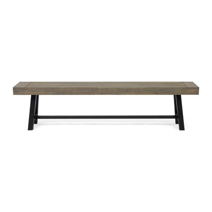 Outdoor Patio Bench - Gray / Black