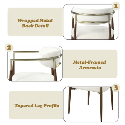 Clayten - Arm Chair (Set of 2) - Brown Oak / Off White
