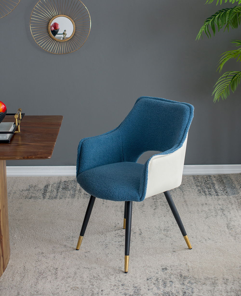Side Chair, Living Room Bedroom Kitchen Vanity Accent Chair (Set of 2) - Blue