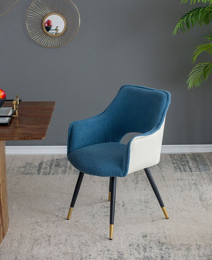 Side Chair, Living Room Bedroom Kitchen Vanity Accent Chair (Set of 2) - Blue