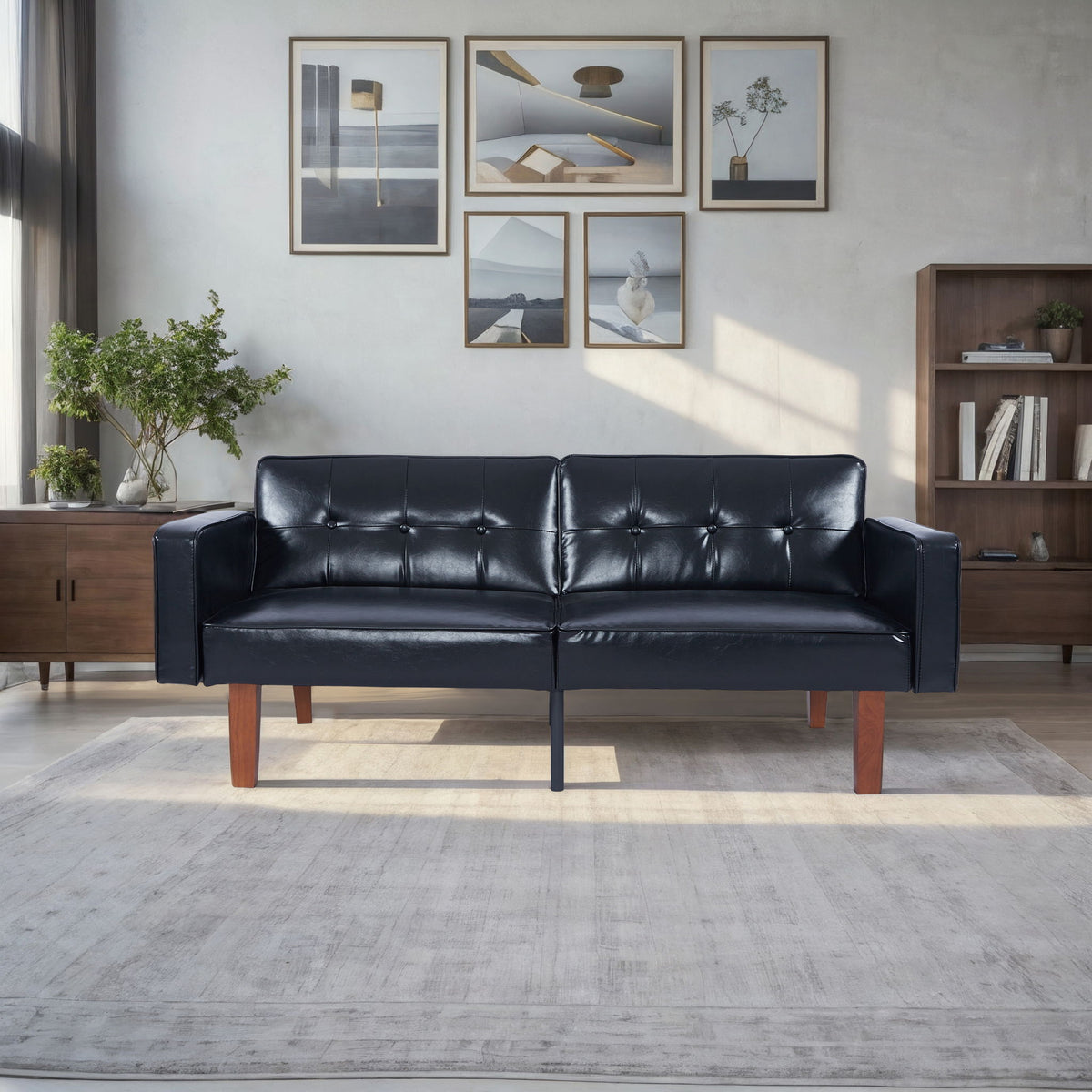 3 Position Split Back Futon Sofa Bed For Living Room