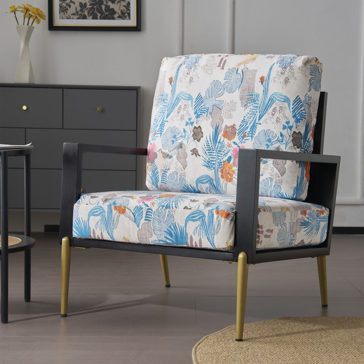 Modern Armchair With Solid Wood Frame