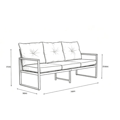 Oversized Outdoor Conversation Set, 5 Seater - Blue