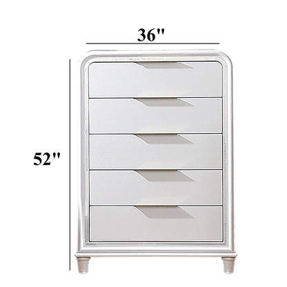 Bedroom Chest With 5 Drawers Storage Furniture - White