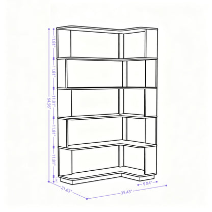 L-Shaped Design Corner Bookshelf