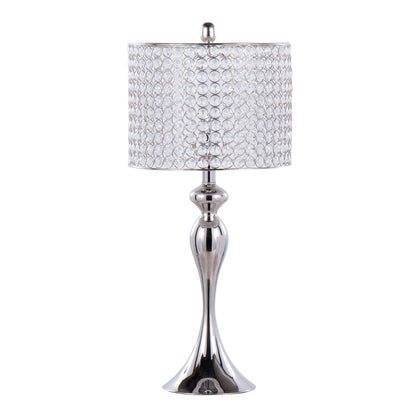 Ashland - Contemporary Table Lamp Round Clear Crystal Beads (Set of 2) - Nickel