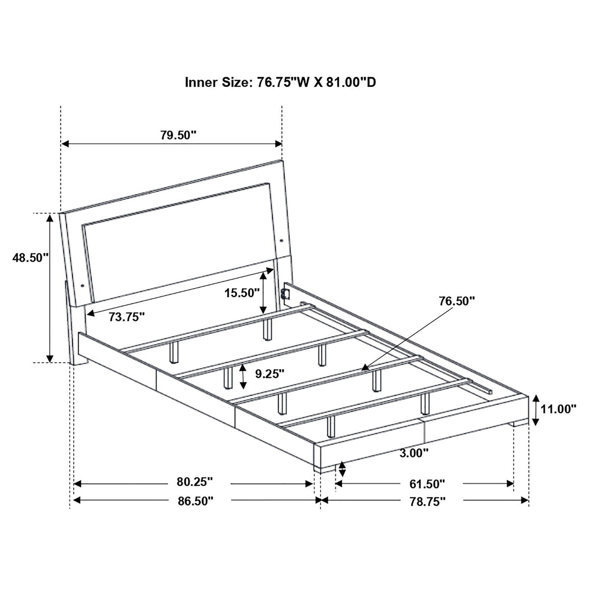 Strick & Bolton - High Gloss Panel Bed With LED Lights