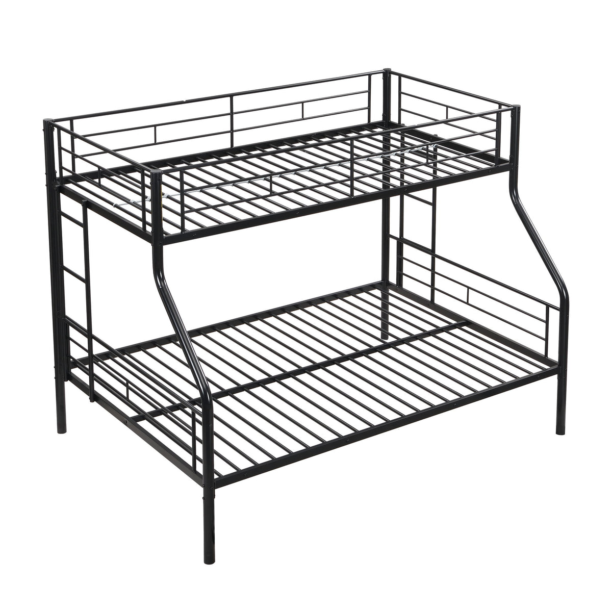 Twin Over Full Bunk Bed With Large Under-Bed Storage - Black