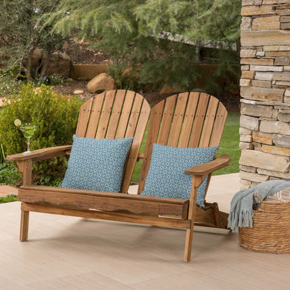 Outdoor Adirondack Rocking Loveseat With Hand Crafted Details