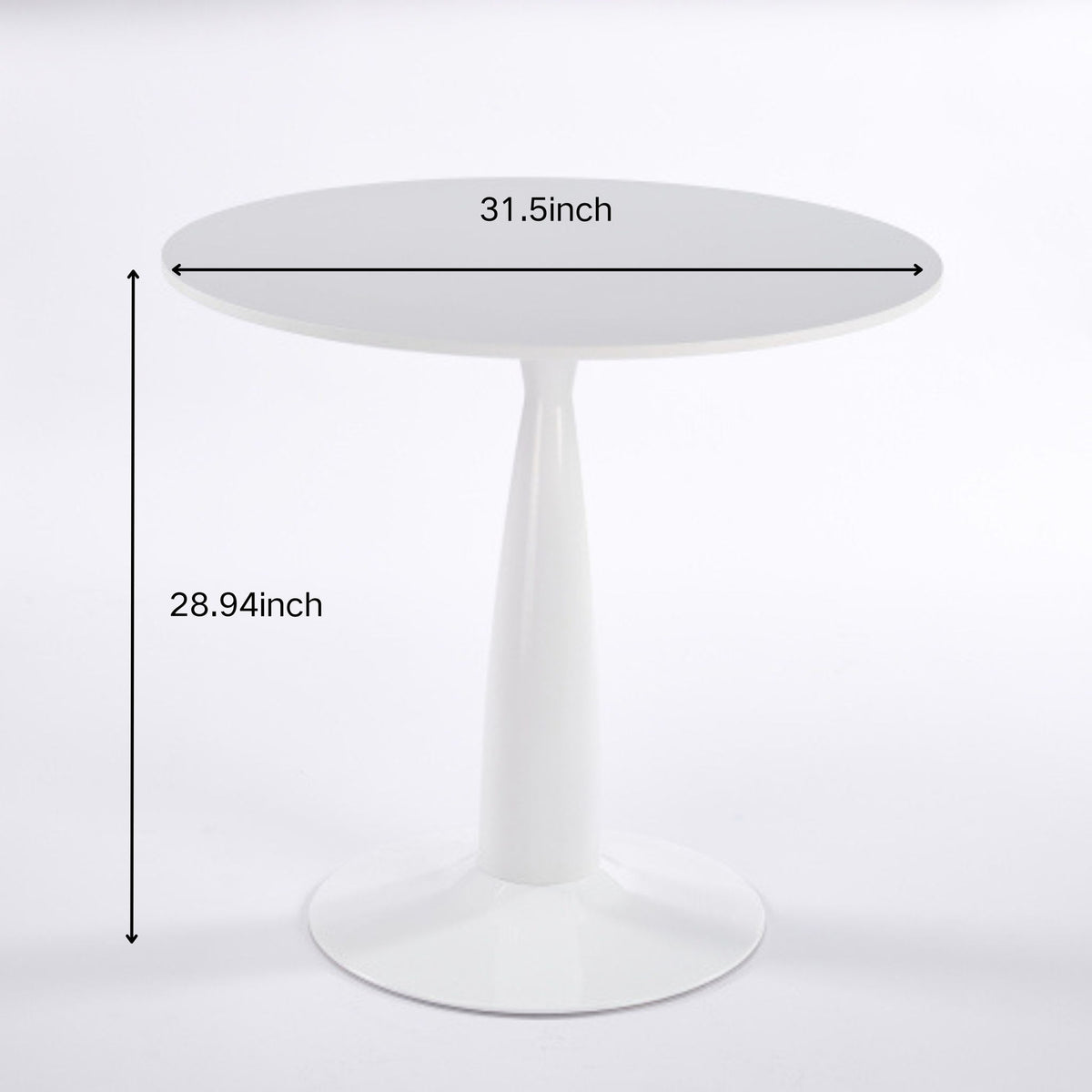 Pedestal Table, Round For Kitchen - White