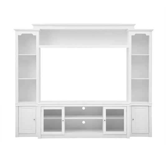 All-In-One TV Stand With Bookcase For TVs Up To 65"