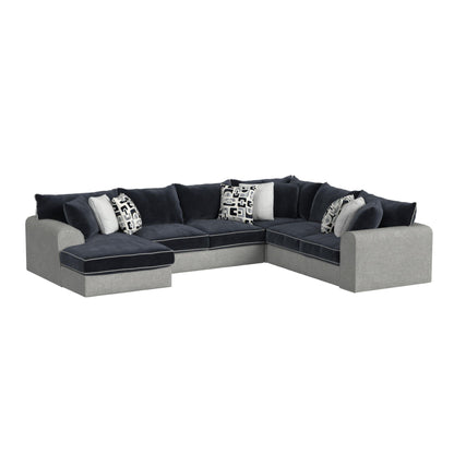 Klein - LHF Armless Return Sofa With 3 Pillows - Bentley Ash / Zaftig Ebony