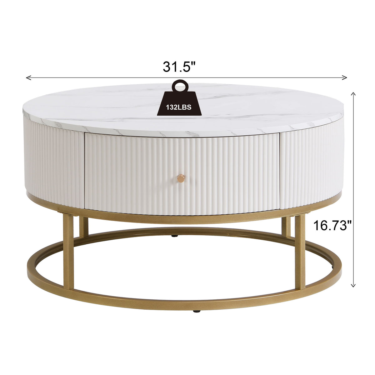 Modern Round Table With Drawers