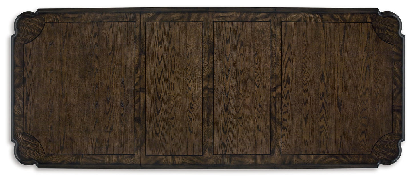 Maylee - 11 Pc. - Dining Extension Table, 4 Side Chairs, 2 Arm Chairs, Storage Bench, Buffet And Hutch - Dark Brown