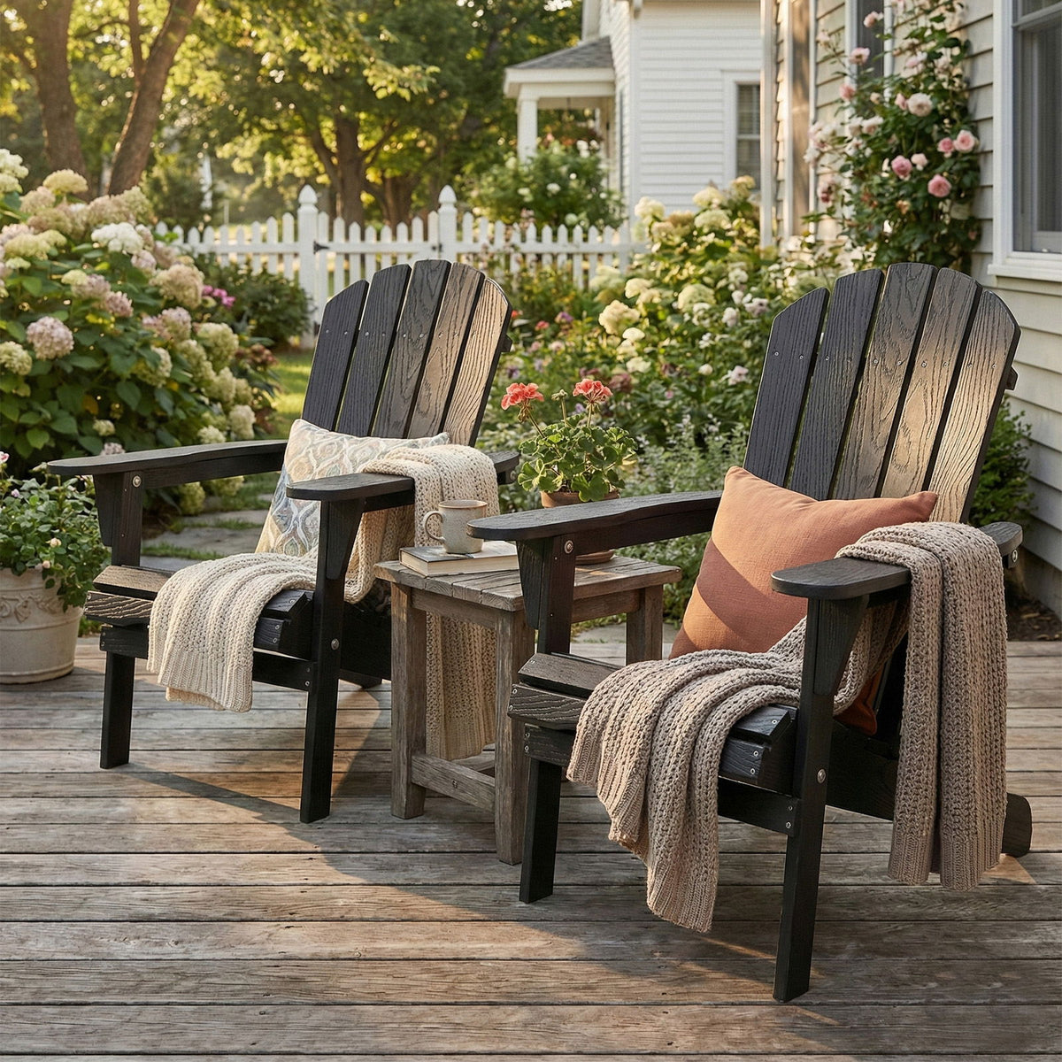 Folding Adirondack Lounge Chair With Embossed Grain Texture