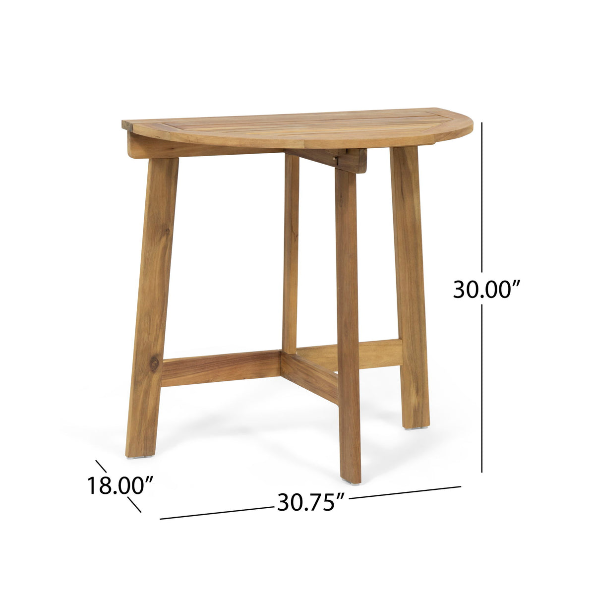 Outdoor Half Round Folding Acacia Wood Bistro Table
