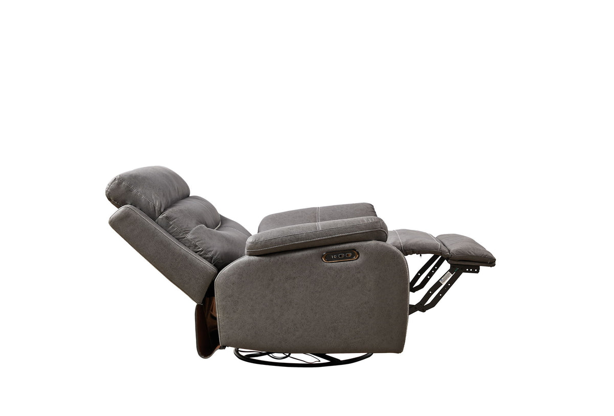 Liyasi - Dual Okin Motor Rocking And 240° Swivel Single Sofa Seat Recliner Chair Infinite Position, Head Rest With Power Function