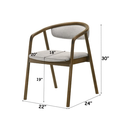 Delina - Side Chair - Gray / Walnut