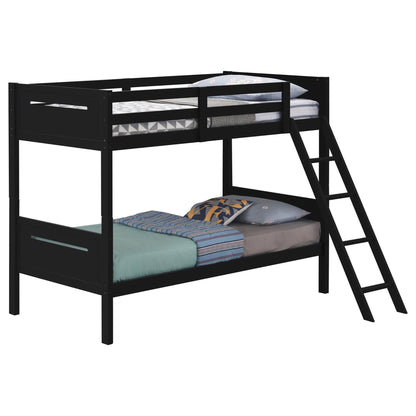 Bunk Bed With Built In Ladder, Safety Guardrails And Angled Access Step