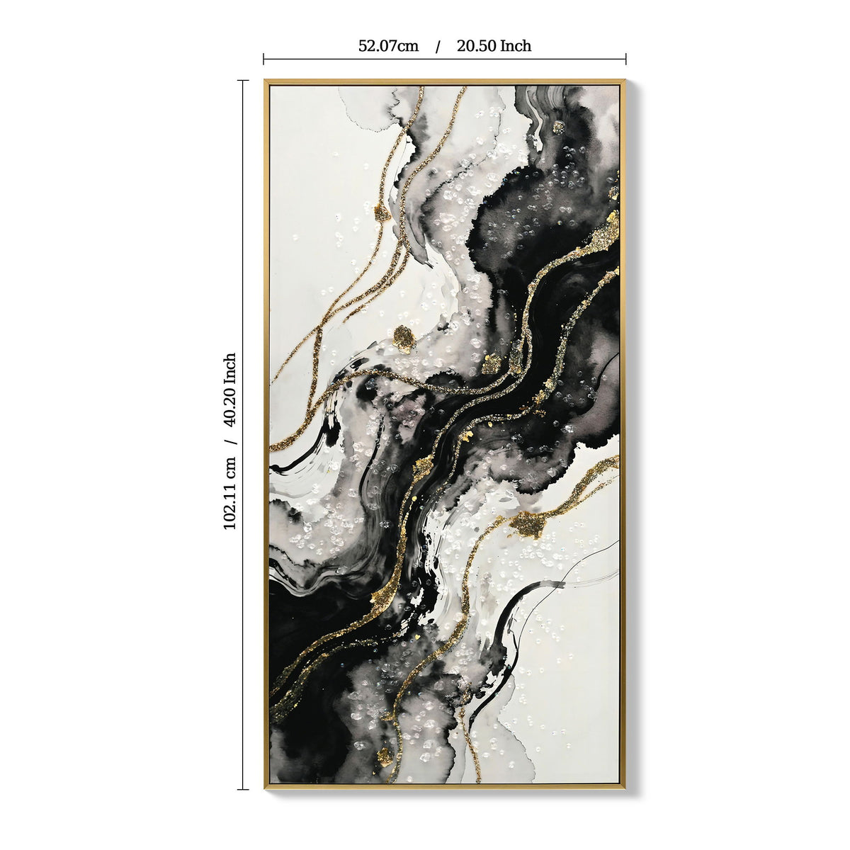 Large Framed And Abstract Wall Art, Minimalist Canvas Prints (Set of 2) - White / Black