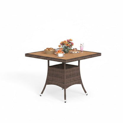 All-Weather Square Rattan Patio Dining Table