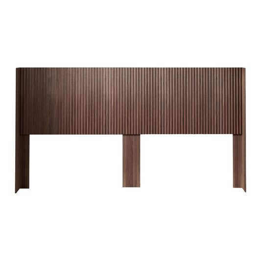 King Size Headboard, Wide Wall Mounted Fluted Panel Wingback - Walnut