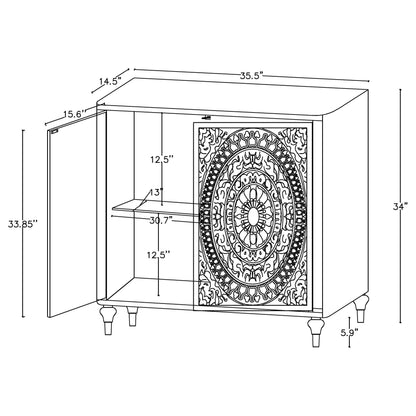 Angus - 2 Door Mandala Accent Cabinet - White