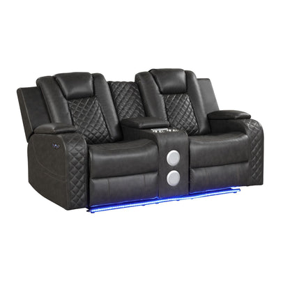 Benz - Power Reclining Loveseat & LED Lighting And Built In USB