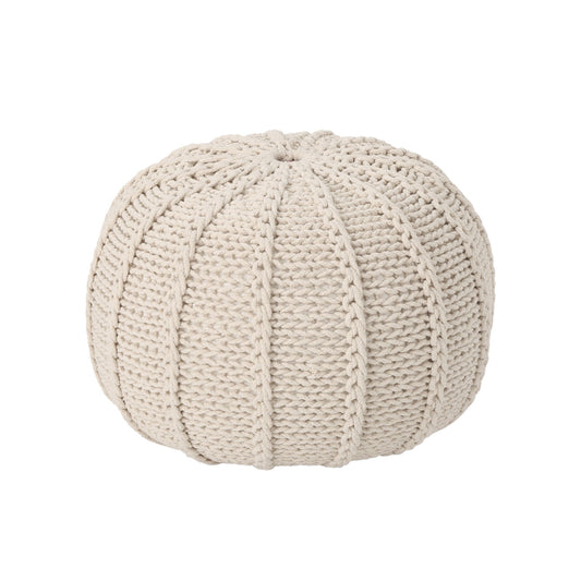 Bordeaux - Knitted Round Pouf Ottoman And Floor Cushion