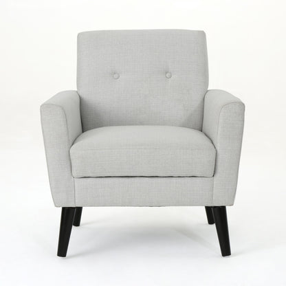Radiantize - Upholstered Fabric Club Chair With Square-Off Back And Button Tufted - Light Gray