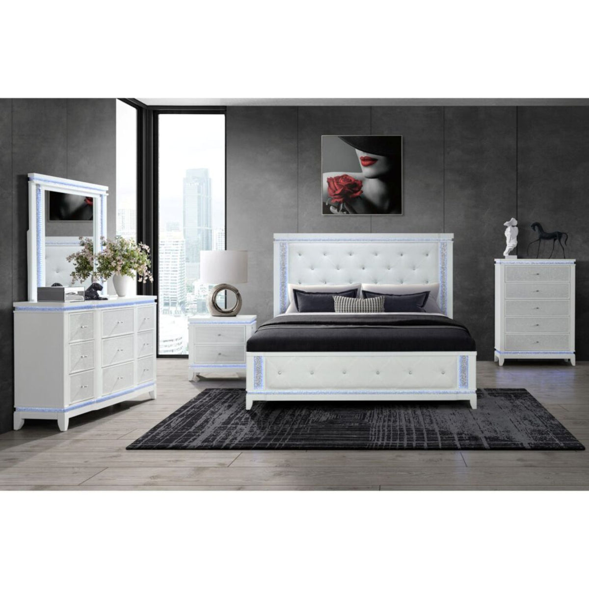 Adalid - Chest With LED Lighting - White
