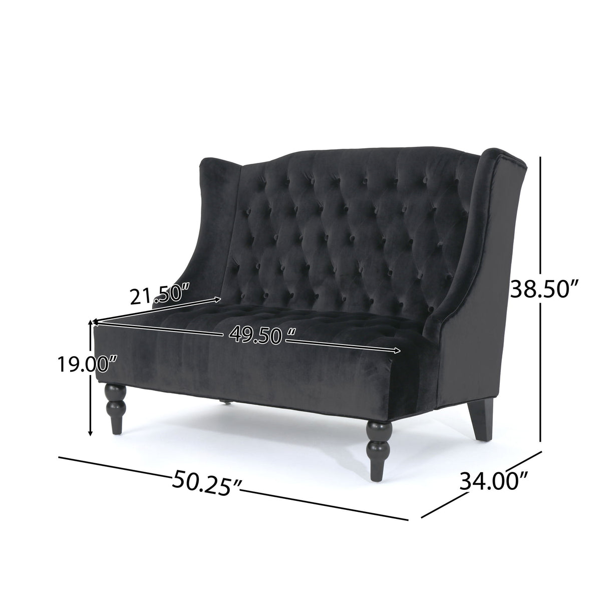 Nurturing - Upholstered Loveseat With Wing Back And Diamond Tufting