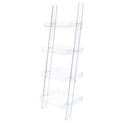 Cimarron - Ladder Bookcase With 4 Shelves - Clear